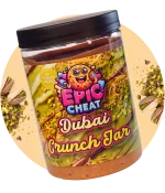 Dubai Chocolate Crunch Jar (без захар) – Шам-фъстък крем с кадайф и млечен шоколад