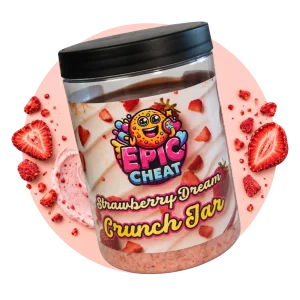 Strawberry Dream Crunch Jar – Млечен крем с ягоди, шоколад и хрупкав кадаиф